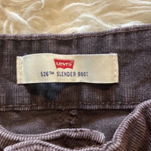 Levi’s Women’s 526 Slender Bootcut Brown Corduroy Button Flap Pockets EUC Sz 14 - Picture 3 of 12